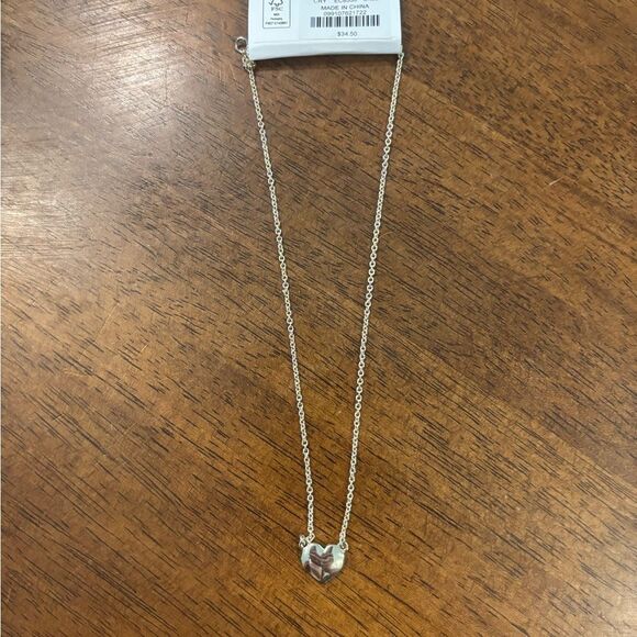 J Crew Gold Pave Heart Pendant Necklace - Picture 6 of 6